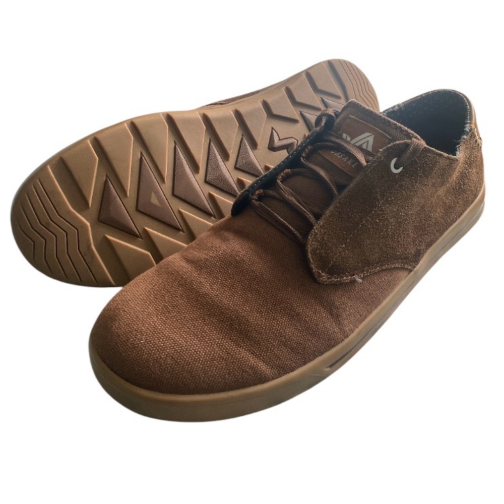 Brown Suede & Canvas Casual Everyday Lace-Up Low Top All-Terrain Shoes Men’s 11